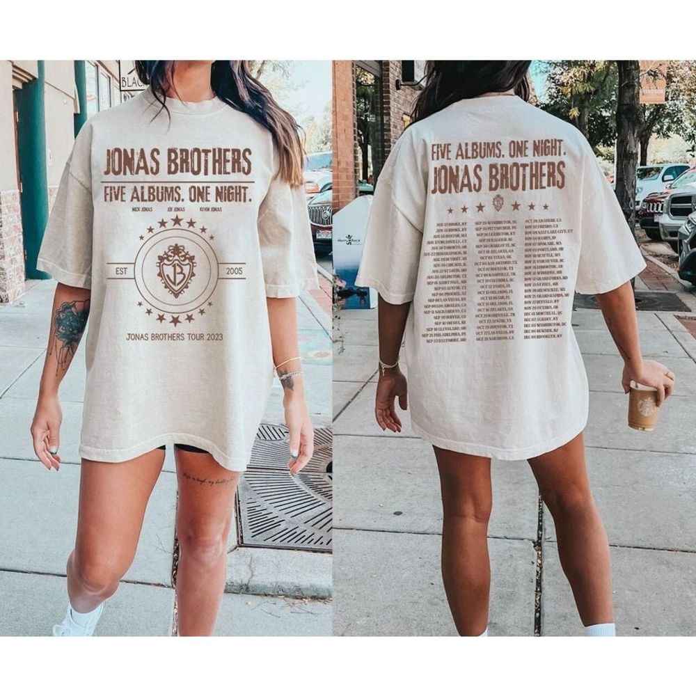 Jonas Brothers 2 Sided T Shirt Jonas Brothers Tour